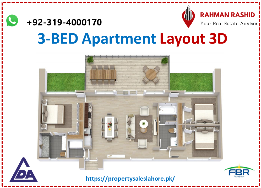 3 bed apartment for sale in Lahore